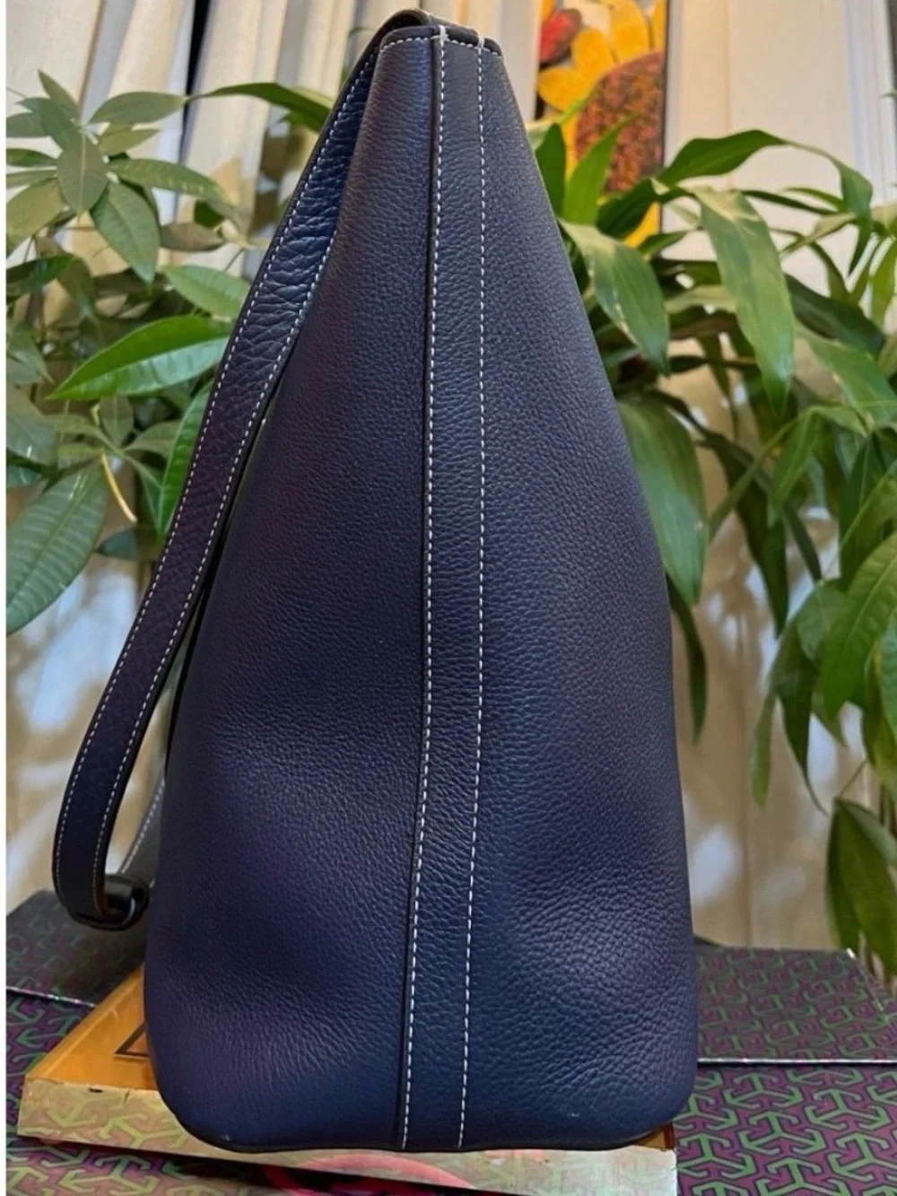 ♦️AUTHENTIC TORY BURCH BLUE KIPP PERFORATED LOGO HOBO
